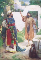 La vigne de Naboth, tiré de The Bible Picture Book publié par Thomas Nelson, vers 1950